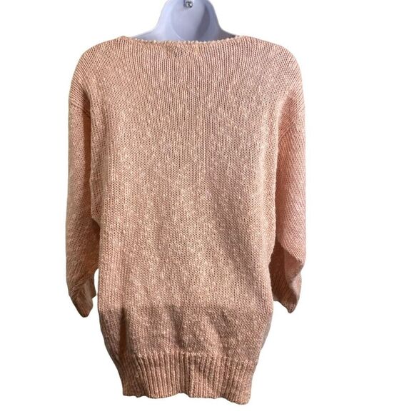 Bonnie & Bill Vintage Pink Embroidered Flowers Lace Appliqué Sweater Size S - Picture 13 of 13